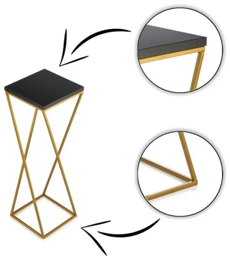 Stojan na kvety LOFT 70x24 cm zlatá/čierna