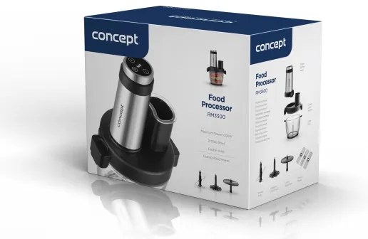 Concept RM3300 - Kuchynský robot so strúhadlom 1000W/230V čierna/nerez