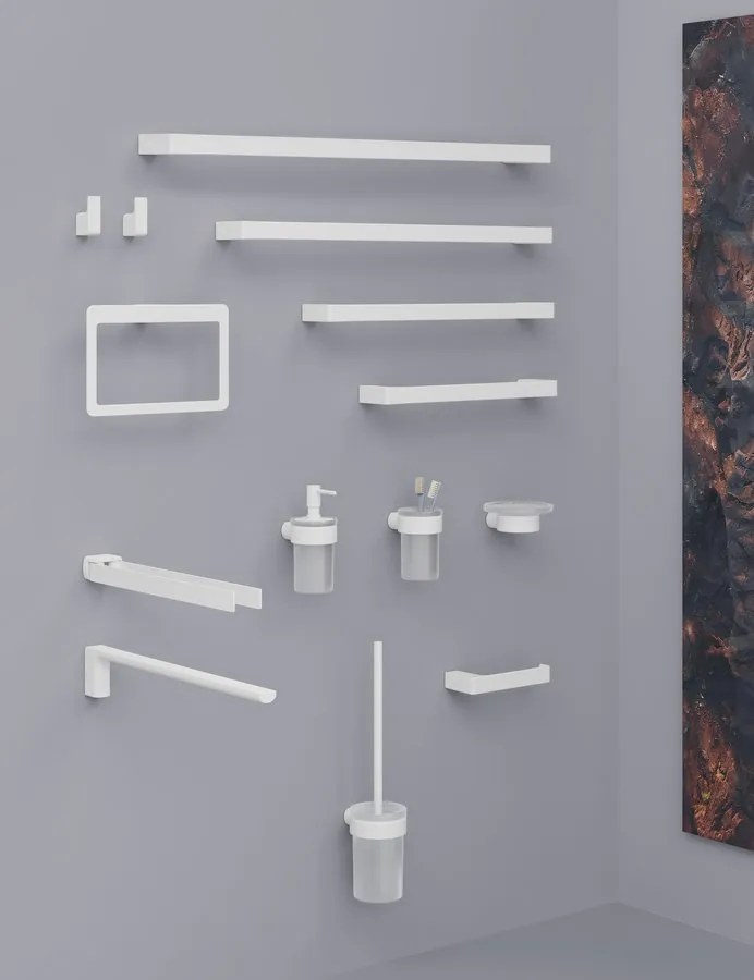 Sapho Sapho, Dvojitý držiak toaletného papiera s poličkou 30cm, čierna mat, UN1196B