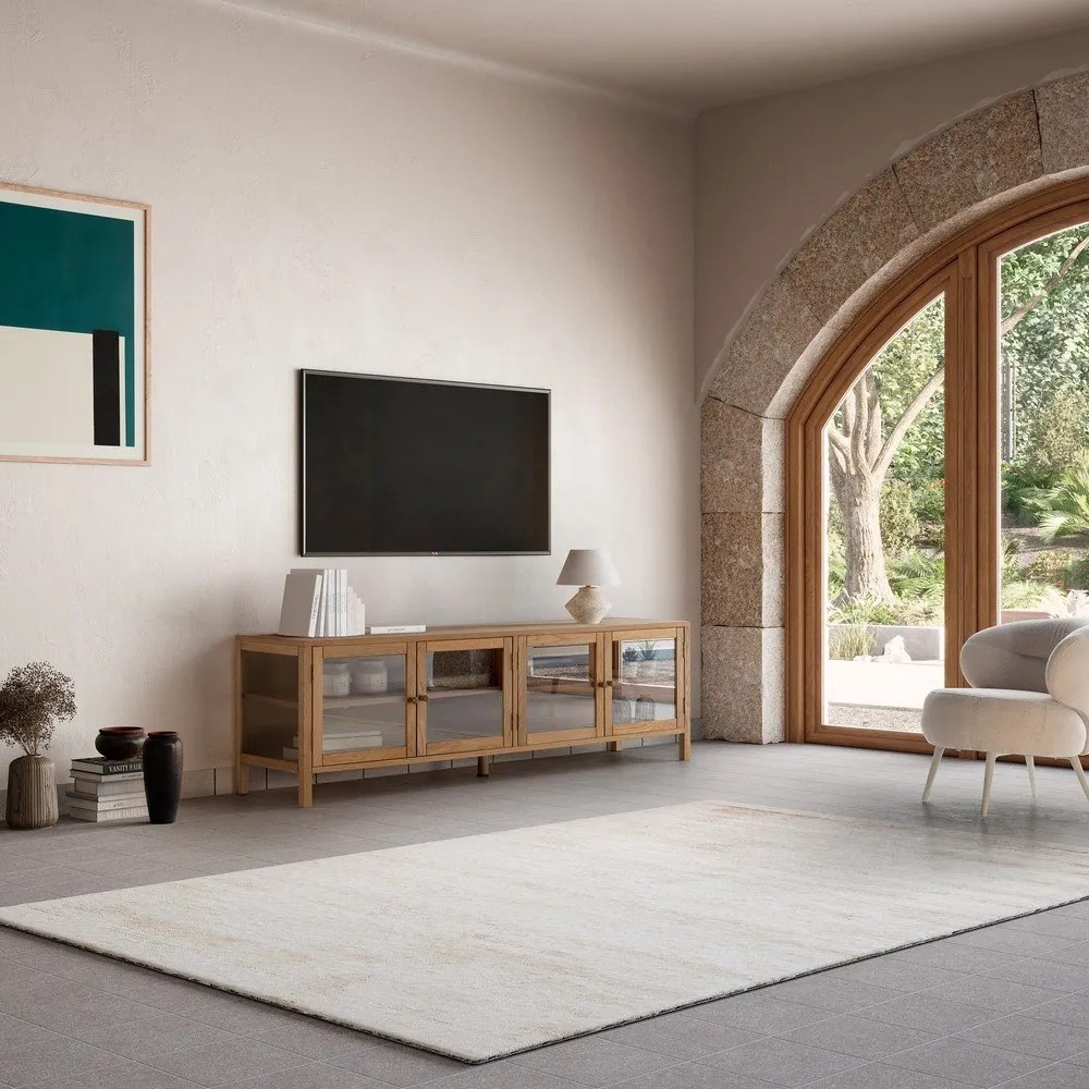 TV stolík v dekore duba v prírodnej farbe 160x50x40 cm Ceci – MOME