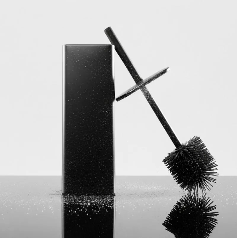 Erga Fonti, WC kefa na postavenie so silikónovou kefou, čierna, ERG-YKA-P.FONTI-SILKA-FB