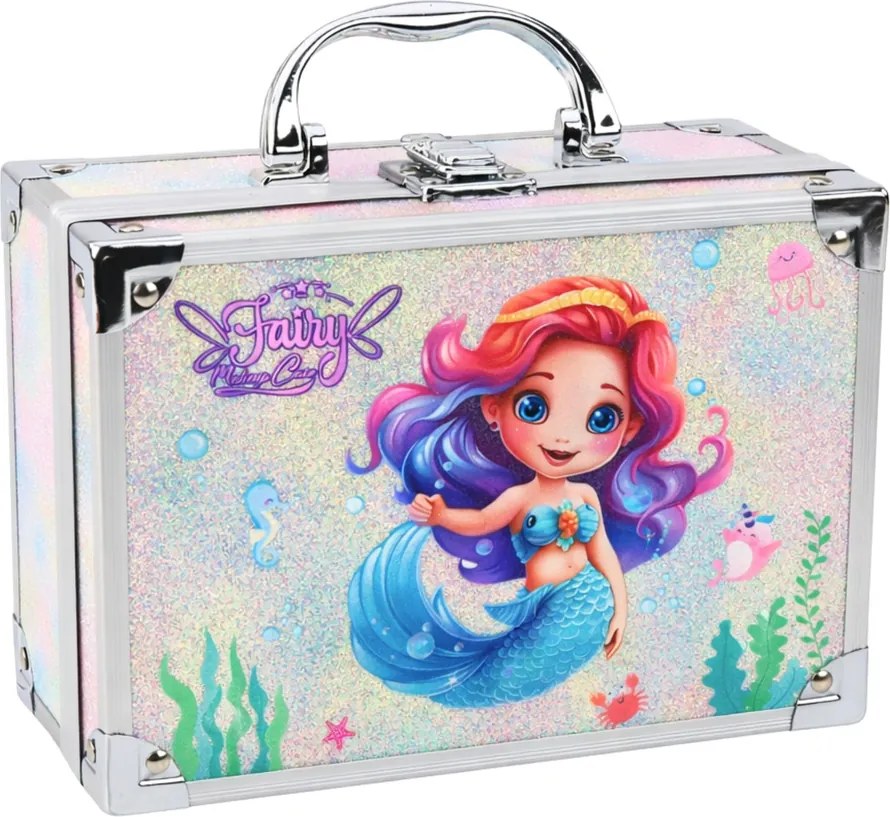 LEAN Toys Kozmetická sada Glitter Darčeková truhlica Kozmetika na nechty Make-up Morská panna