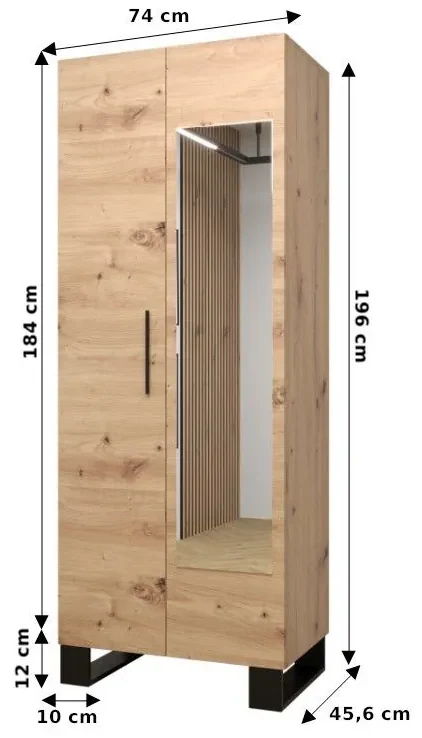 Predsieňová zostava Amanda 15 (dub artisan + tmavosivá). Vlastná spoľahlivá doprava až k Vám domov. 1085986