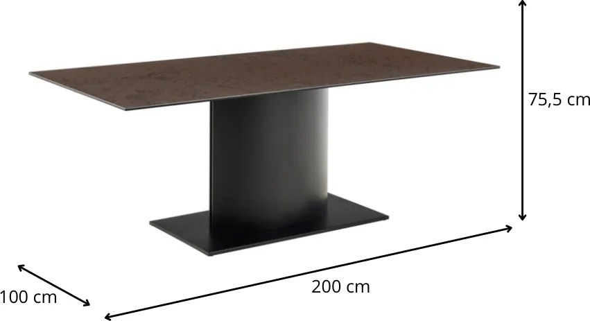 Jedálenský stôl Marbella 200 cm hnedý/čierny