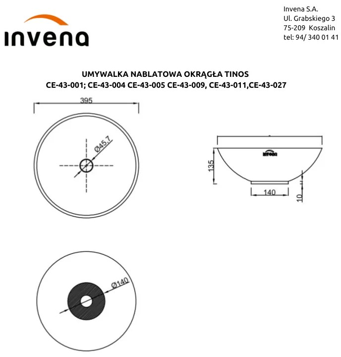 Invena Tinos, keramické umývadlo na dosku 39,5x39,5x13,5 cm, zlatá lesklá-čierna lesklá, INV-CE-43-027-C