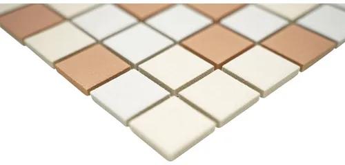 Keramická mozaika AT 601 béžová/biela/teratova mix 30,2 x 33 cm
