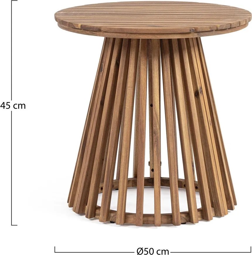 Okrúhly záhradný stolík z masívu akácie ø 50 cm Rodano – Bizzotto