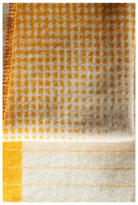 Vlnená deka Juhannus 100x150, prírodne farbená oranžová / Finnsheep