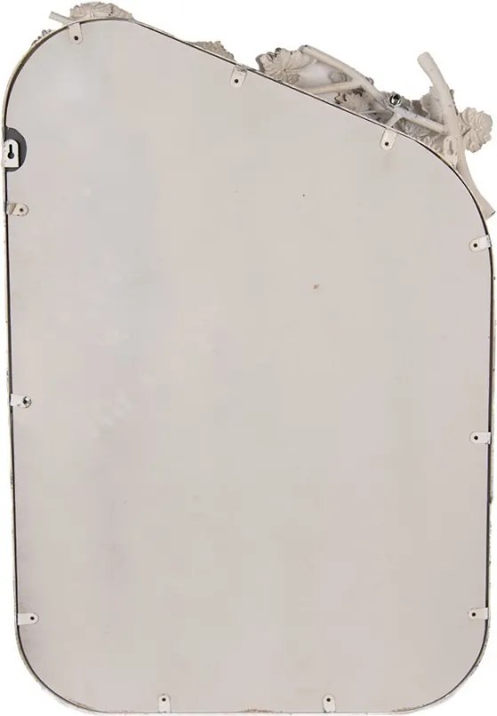 Béžové antik nástenné kovové zrkadlo s kvetmi Andre - 58*12*89 cm