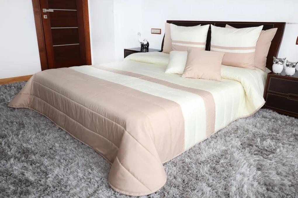 DomTextilu Kvalitné béžové prehozy na manželskú posteľ Šírka: 200 cm | Dĺžka: 220 cm 7007-124746