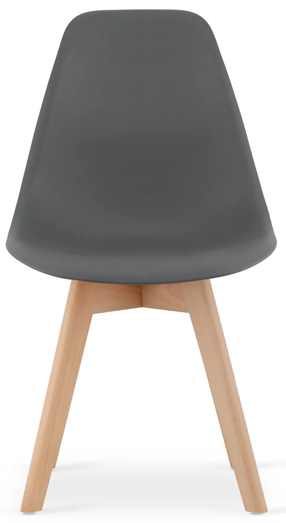Tmavosivá stolička KITO s bukovými nohami