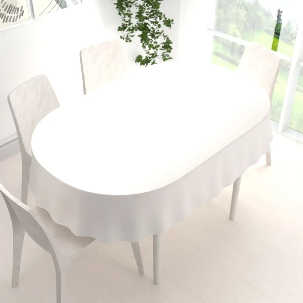 Biante Zamatový oválny obrus Velvet Prémium SVP-024 Krémovo biely 140x180 cm