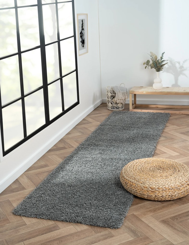 My Flair, Behúň My Shaggy grau, 80x250, šedá, chodba / predsieň