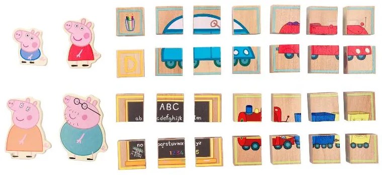 Drevené nákladné auto s prívesom Prasiatko Peppa (auto s drevenou abecedou) (100395658)