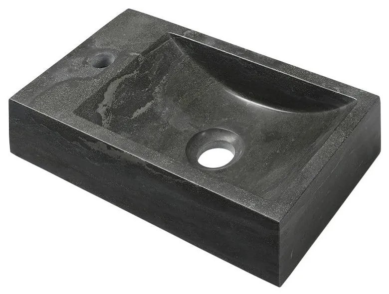 Čierne kamenné umývadlo 40x22 cm Blok – Sapho