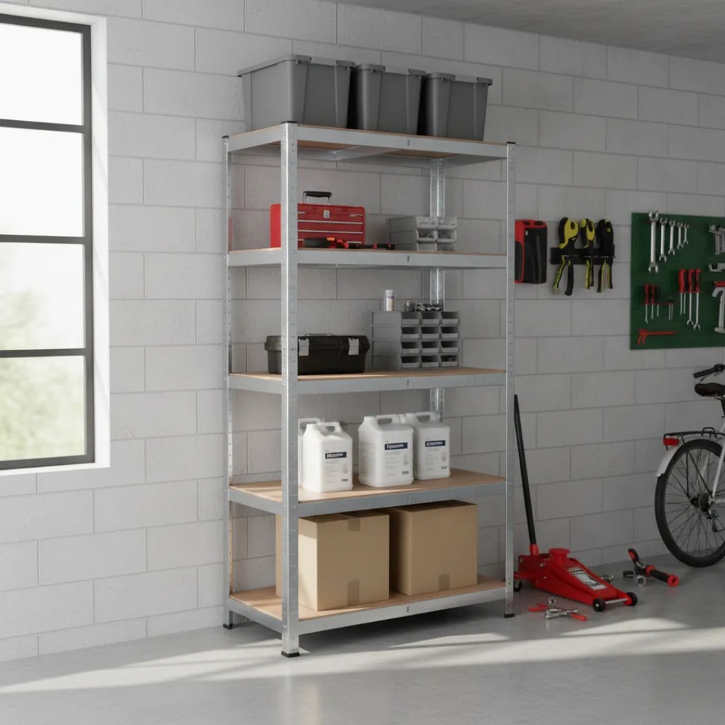 Regál s vysokou nosnosťou HEAVY, max. 875kg, 90x40x180cm, strieborná Jurhan