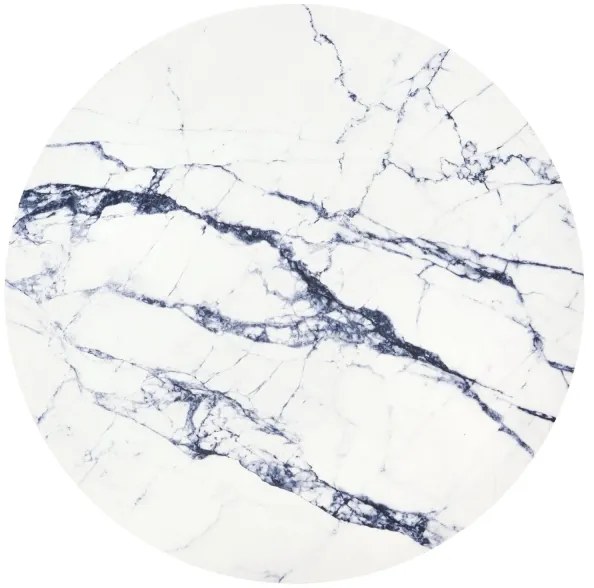 Konferenčný stolík HARISSA 41x42 cm zlatá/biely dekor mramoru