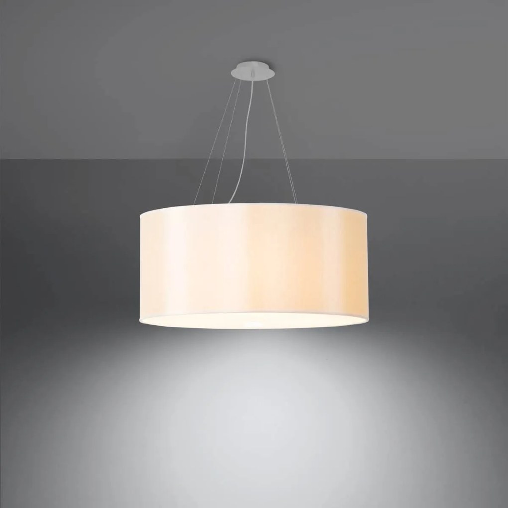 Závesné svietidlo Otto, 1x biele textilné tienidlo, (biele sklo), (fi 60 cm)