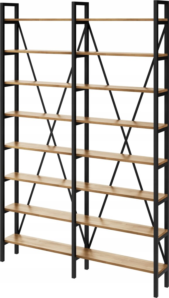 Regál Loft industriálny na knihy dub D8-20 200 cm