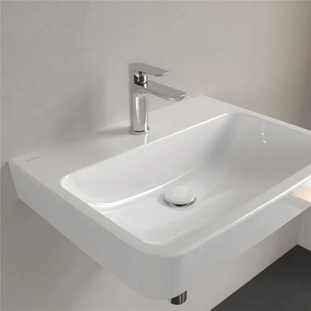 VILLEROY & BOCH O.novo závesné umývadlo s otvorom (zadná a spodná strana brúsená), bez prepadu, 600 x 460 mm, biela alpská, s povrchom AntiBac a CeramicPlus, 4A416LT2