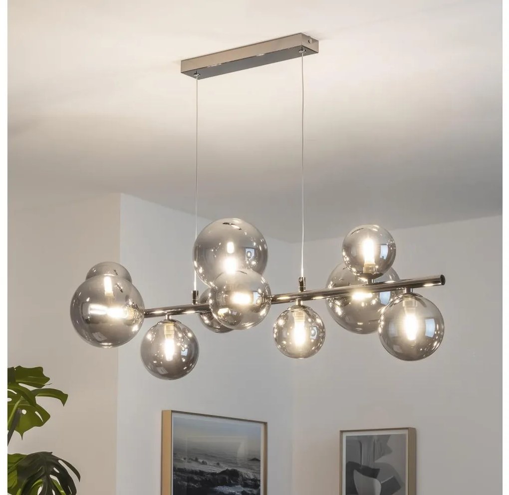 Brilagi - LED luster na lanku MILLA 10xG9/3W/230V čierny chróm/dymová