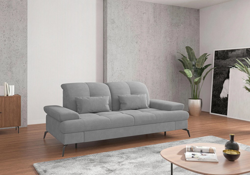 XXXLutz TROJMIESTNA POHOVKA, textil, sivá Sit & More - Sedačky - 000144009047