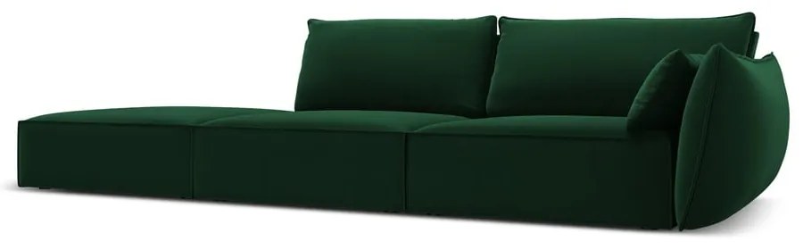 Tmavozelená zamatová pohovka pravý roh 264 cm Vanda – Mazzini Sofas