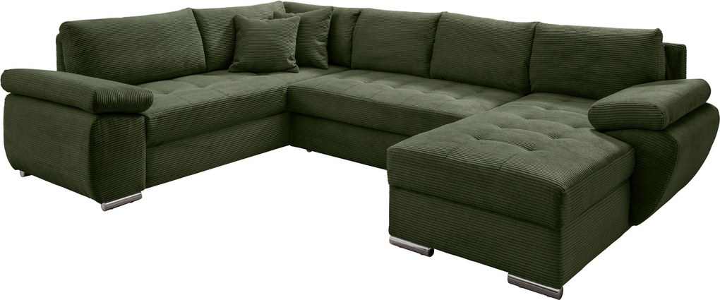 XXXLutz SEDACIA SÚPRAVA, textil, tmavozelená P & B - Sedačky - 002310003039