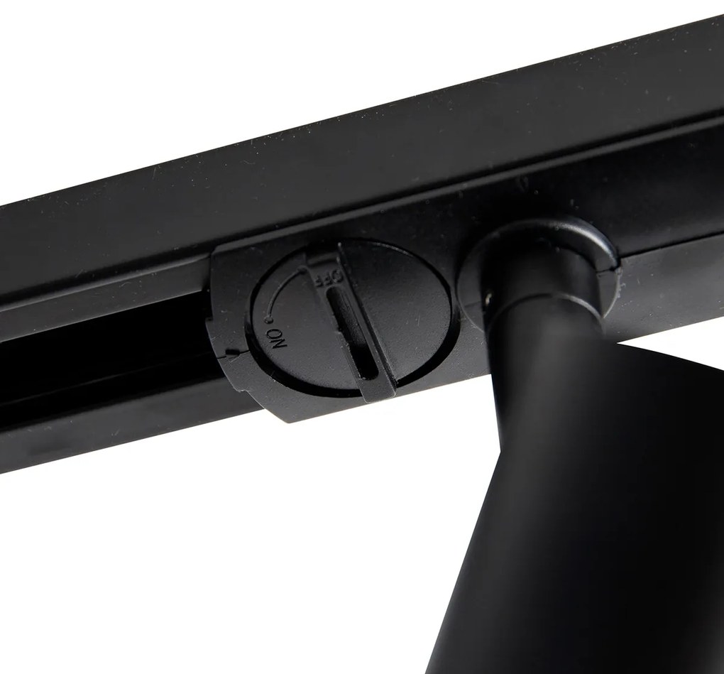 Moderný koľajnicový systém s 5 čiernymi bodovými svetlami 1-fázový 300 cm - Iconic Jeany