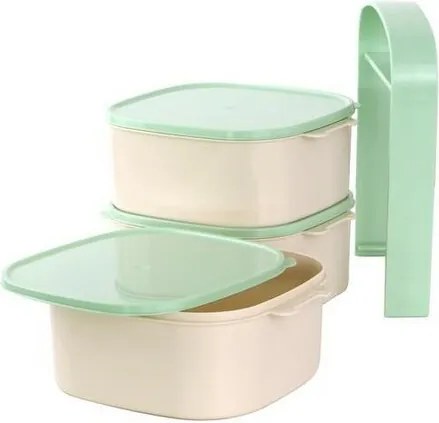 Plastový obedár, 3x 1 l, mix farieb