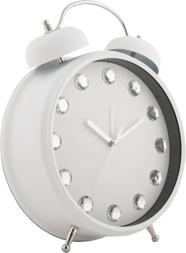 Karlsson 6019WH dizajnové stolné hodiny/budík biela, pr. 30 cm