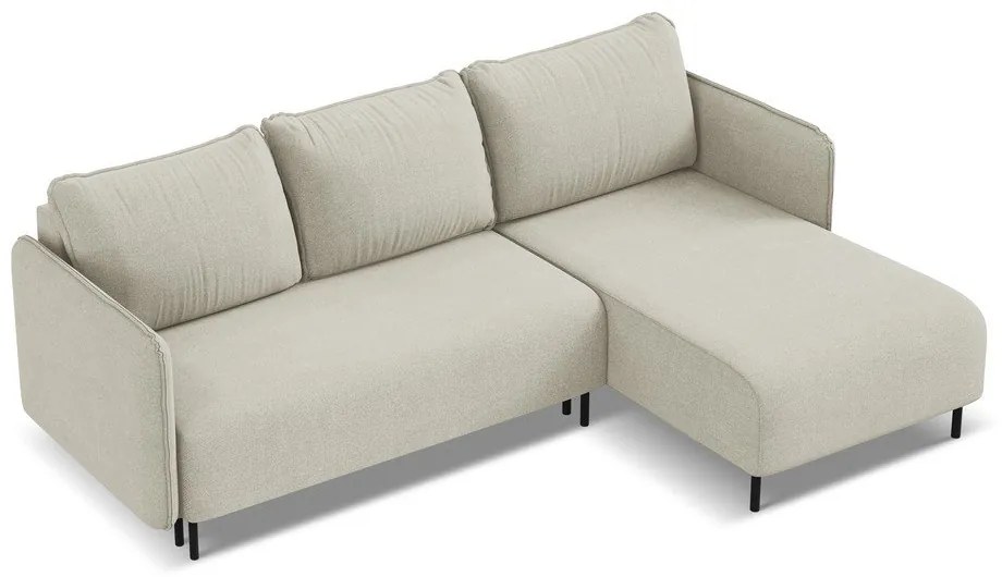 Béžová rozkladacia/s úložným priestorom rohová pohovka (pravý roh) Luana – Makamii