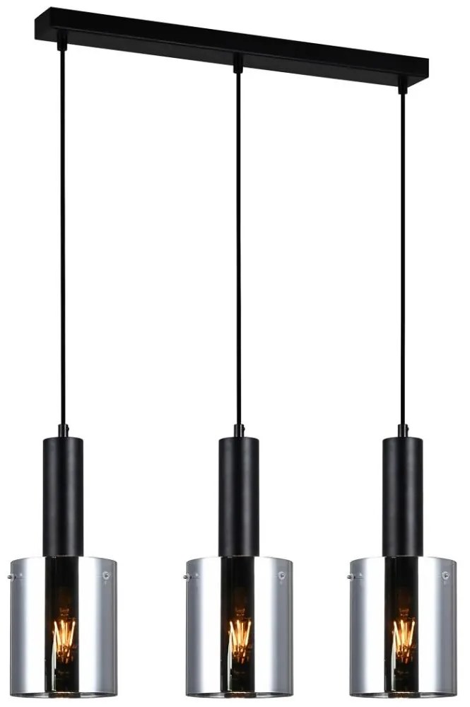 ITALUX PND-5581-3-BK+SG - Luster na lanku SARDO 3xE27/40W/230V čierna