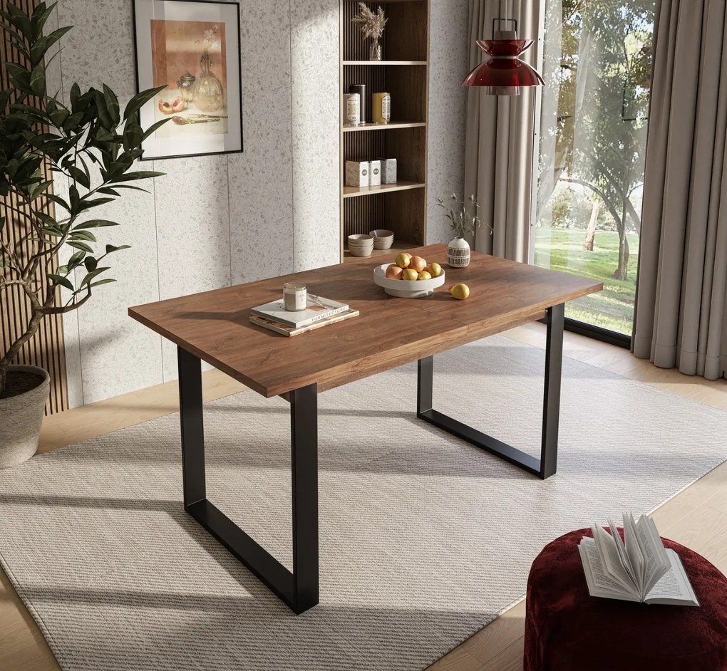 JEDÁLENSKÝ ROZKLADACÍ STÔL PLUTO DUB STIRLING + ČIERNY 150 - 198 cm