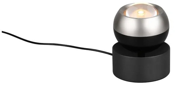 Čierna/v striebornej farbe LED stolová lampa (výška 14 cm) Orbit – Trio Select
