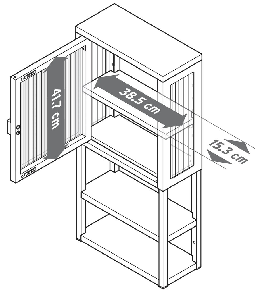 Vstavaná skriňa so sklenenými dverami