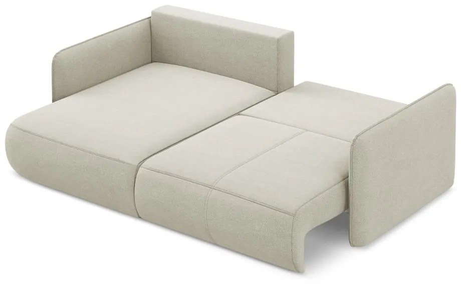 Krémovobiela rozkladacia/s úložným priestorom rohová pohovka (ľavý roh) Nanea – Makamii