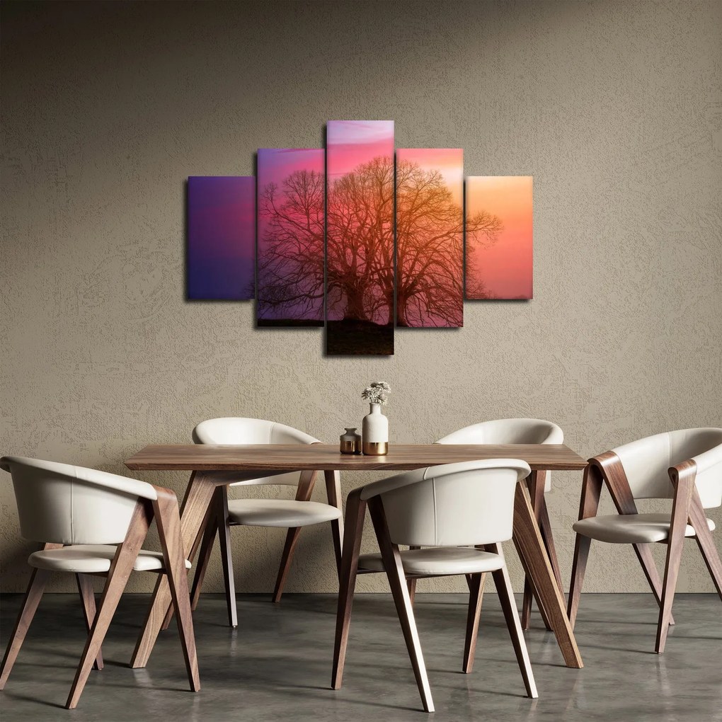 Obraz stromov v hmle (150x105 cm)
