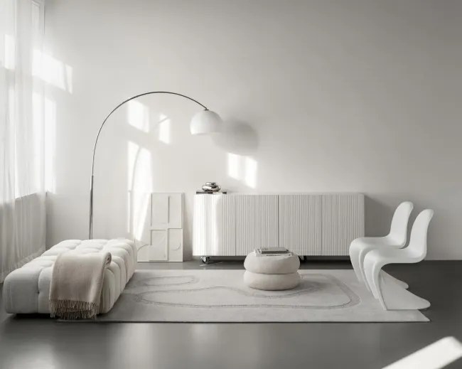 Koberec Agnella Morphic Blooms svetlosivý