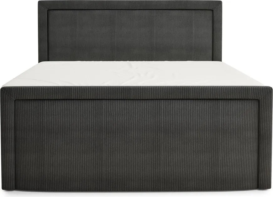 Antracitová boxspring posteľ s úložným priestorom 200x200 cm Fresco – Maison de Rêve