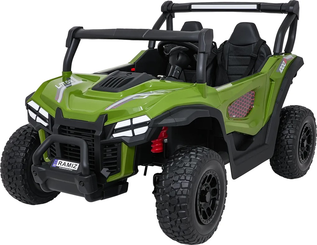 Ramiz Elektrická bugina Gravity pre deti zelená + pohon 4x4 + diaľkové ovládanie