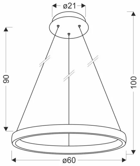 LED Luster na lanku HASHIM LED/34W/230V pr. 60 cm medená