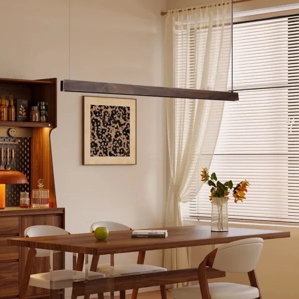 Immax NEO 07300L-LED Stmievateľný luster na lankovom zavesení MADEIRA 26W/230V Wi‑Fi Tuya 122 cm orech