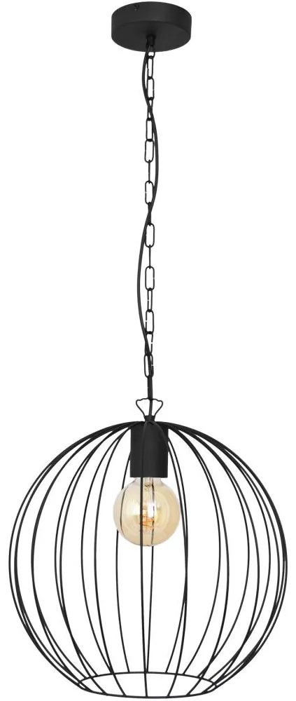 Luster na reťazi MERCURE 1xE27/15W/230V čierna