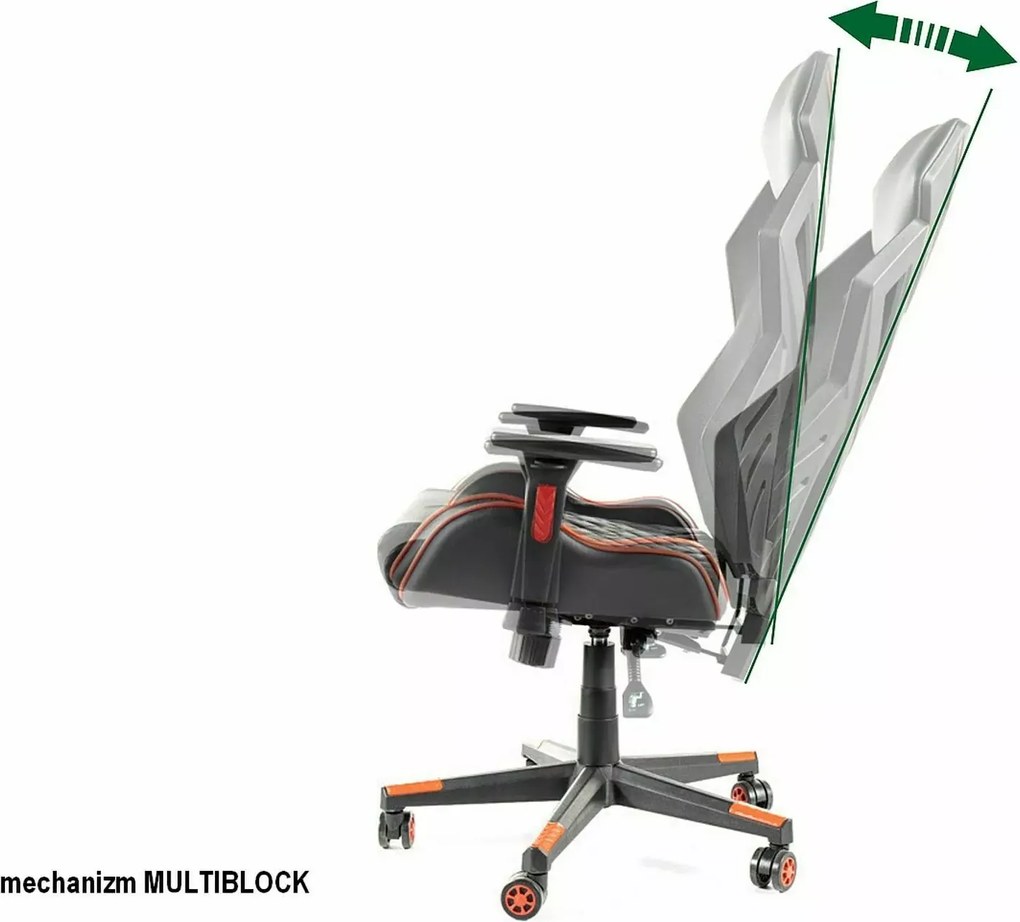 SI Otočná stolička Revolt čierna - červená