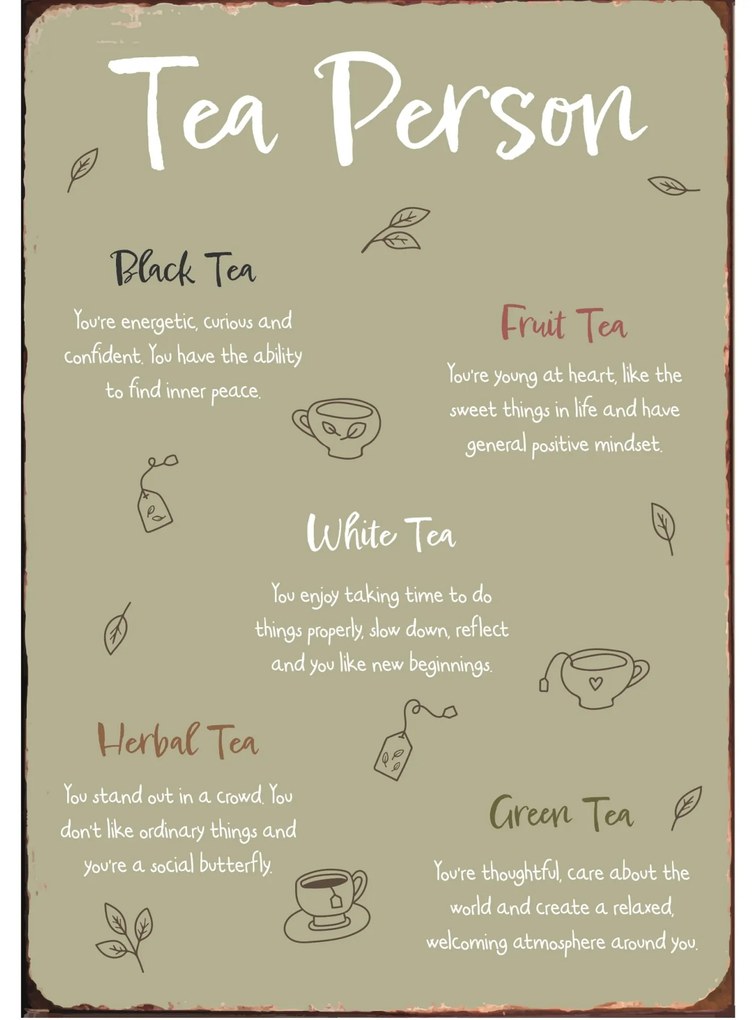 Ib Laursen Plechová ceduľa Tea Person