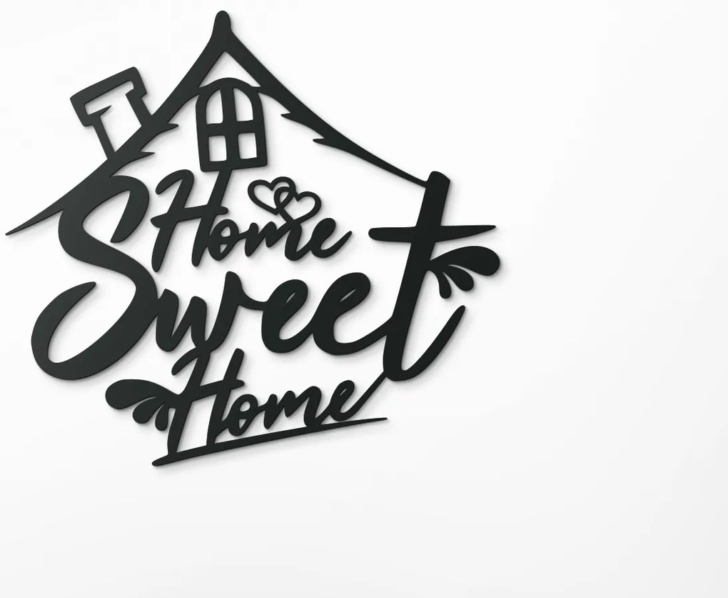 drevko Drevená nálepka Home Sweet Home Rozmer obrazu: 32,5 x 35,5 cm, Farba dekorácie: Čierna