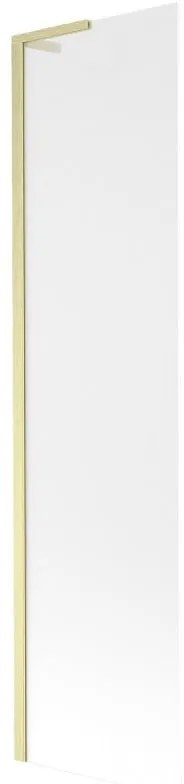 Mexen Next L, 1-krídlová vaňová zástena 50 x 150 cm, 6mm sklo námraza, zlatý matný profil, 895-050-000-03-30-55