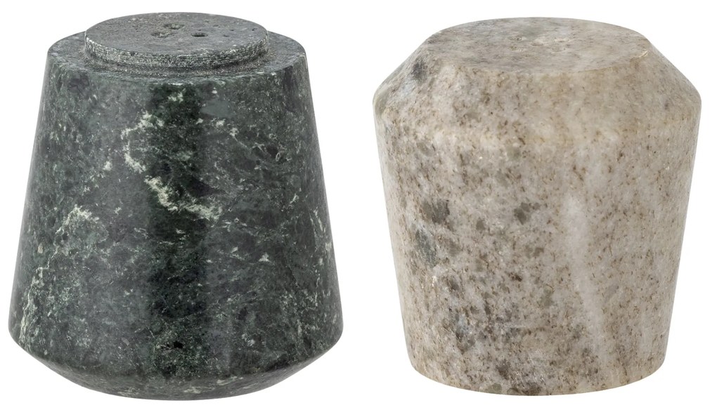 Bloomingville Soľnička a korenička Duo Green Marble