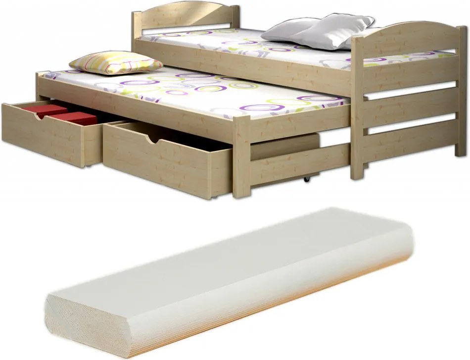 FA Detská posteľ Veronika 9 (200x90 cm) s prístelkou - viac farieb Farba: Biela, Variant bariéra: Bez bariéry
